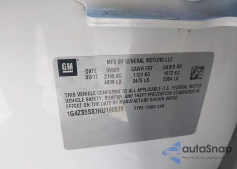 2017 Buick Lacrosse Premium z USA, uszkodzony, nr VIN 1G4ZS5SS7HU190828